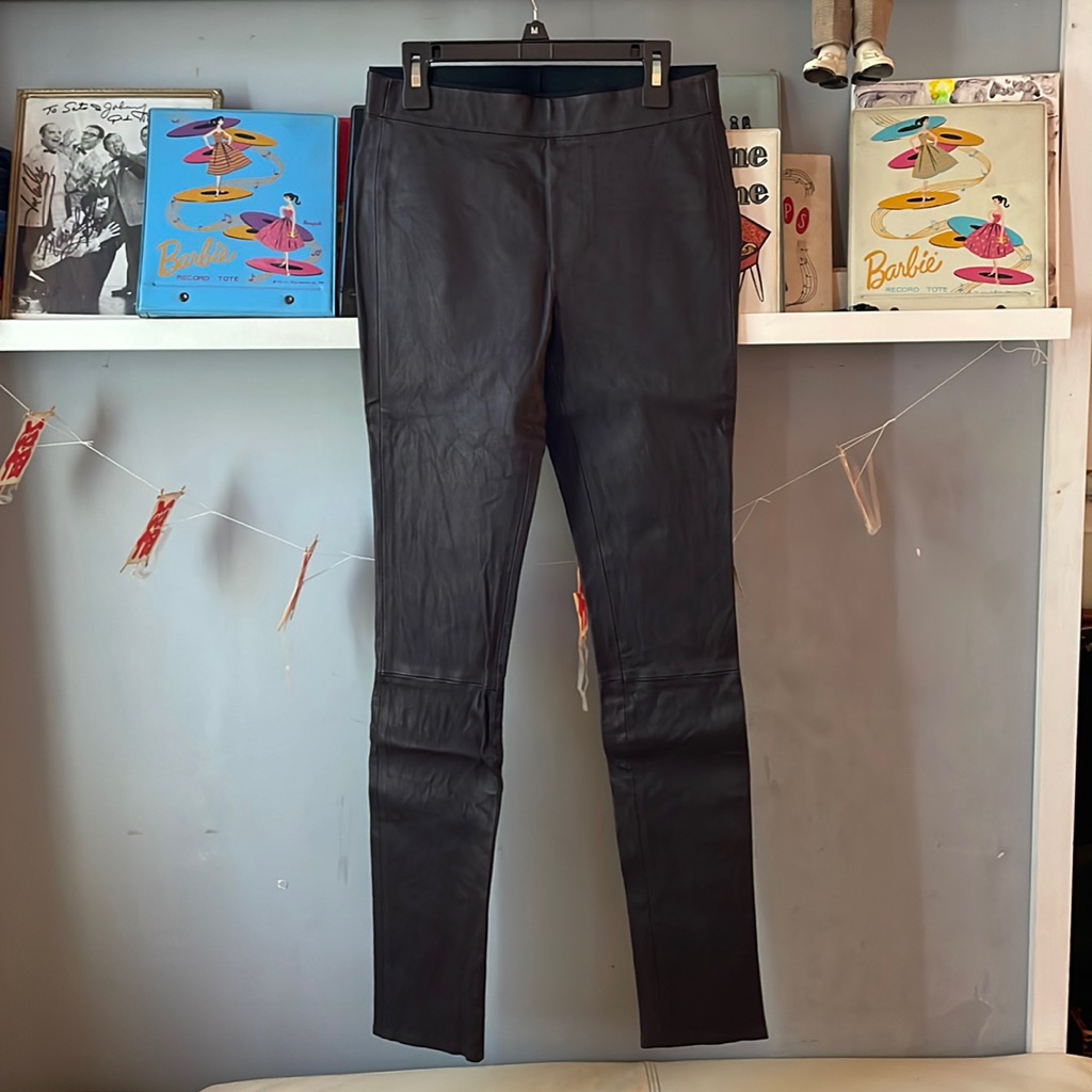 Helmut Lang Brown Lamb Leather? Skinny Pant 2